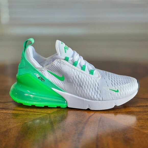 Nike Air Max 270 White/Green Shock USA Men's Size 10 /UK 9/EU 44 New AH6789-117 - Picture 9 of 16
